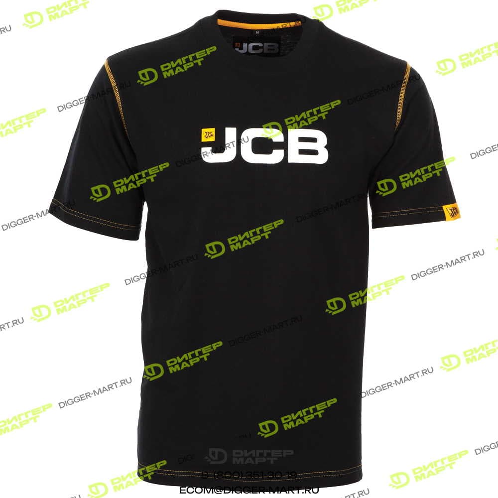 Футболка черная, 100% хлопок, (S) JCB JCB1267S
