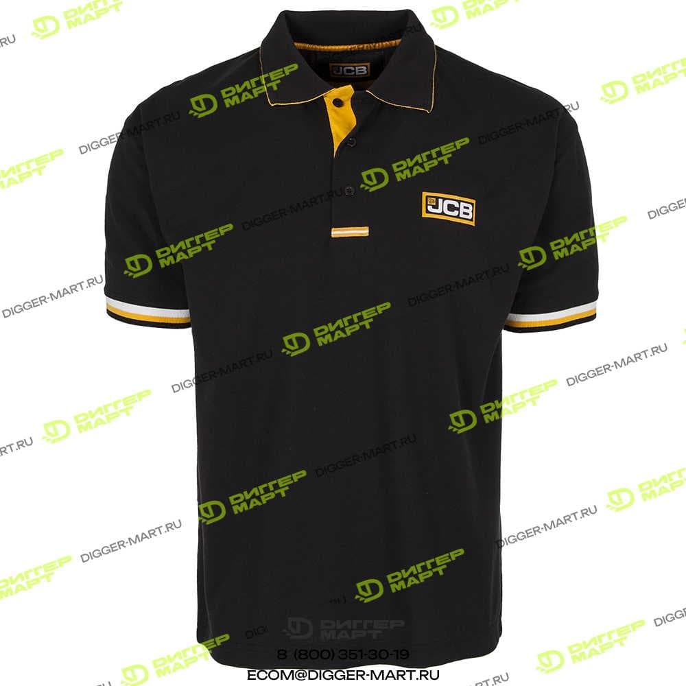 Футболка-поло, цвет чёрный, (S) JCB JCB1829S