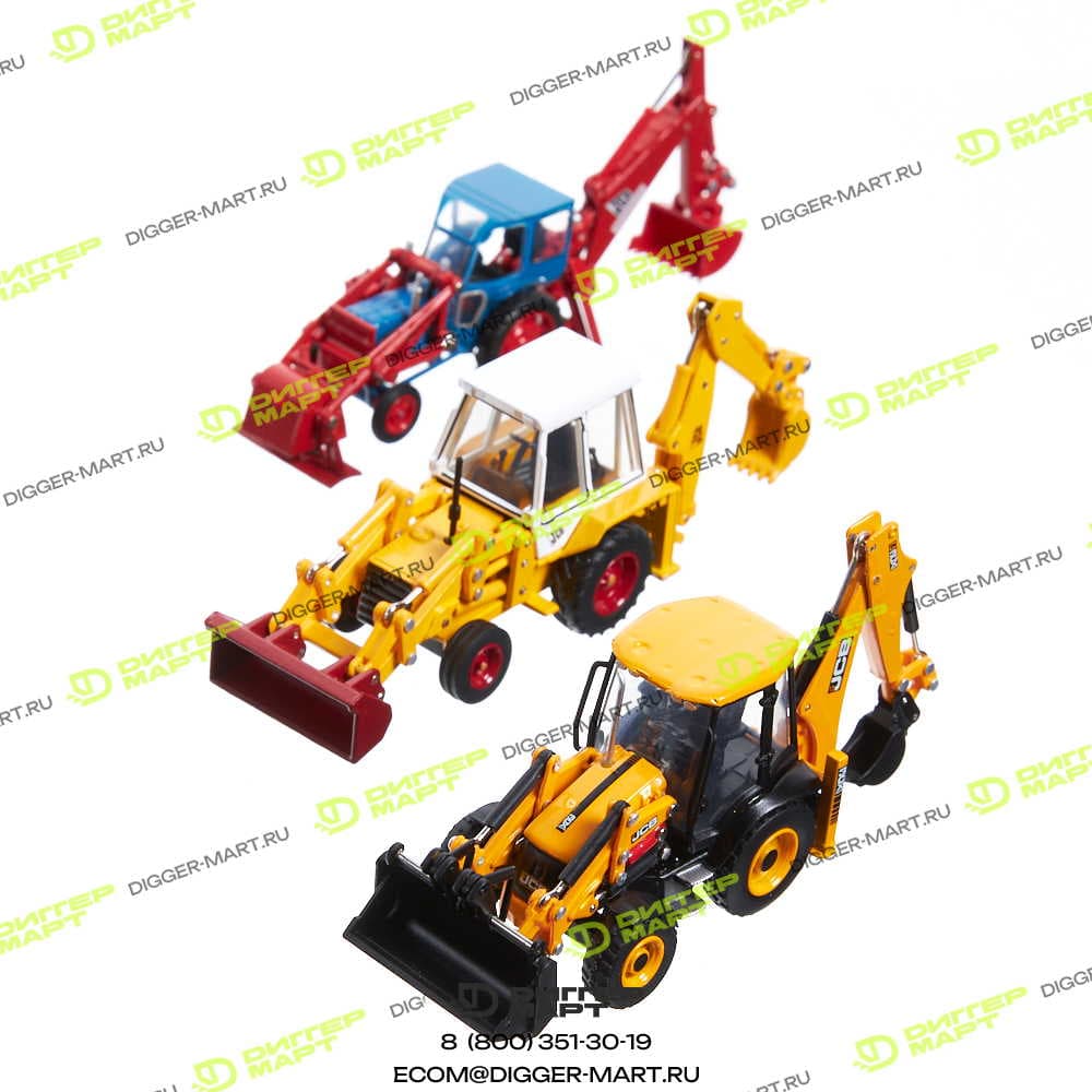 Комплект моделей 3CX (3 шт.), 1:76 JCB JCB3093